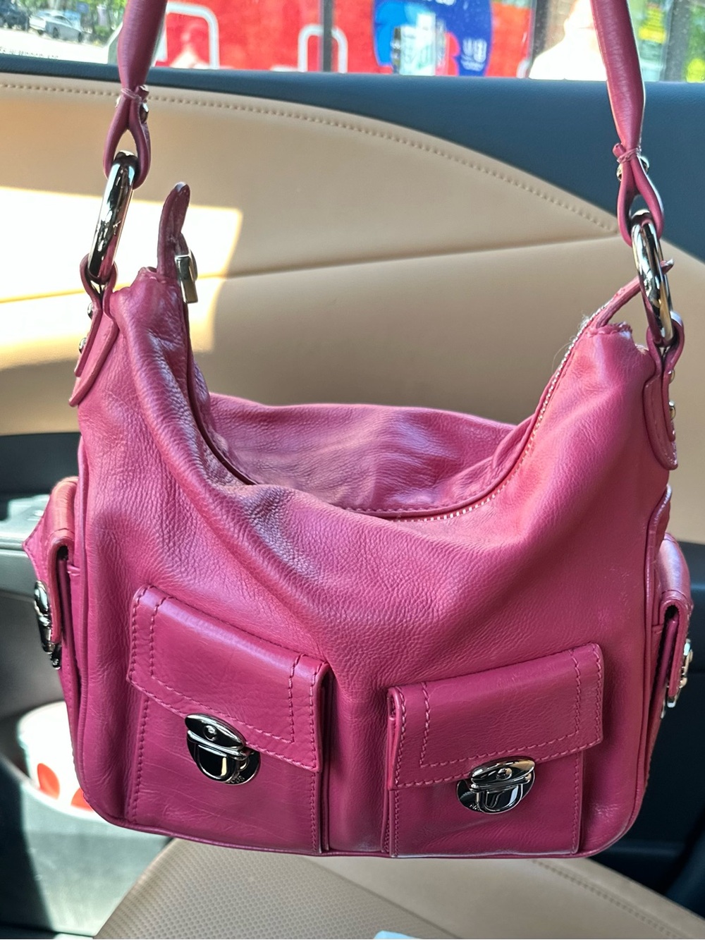 Marc Jacob’s Multipocket Women’s Pink Leather Shoulder Bag